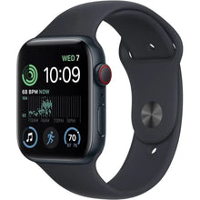 Load image into Gallery viewer, Apple Watch SE 44mm GPS + Cellular Midnight Aluminum Case w/ Sport Band
